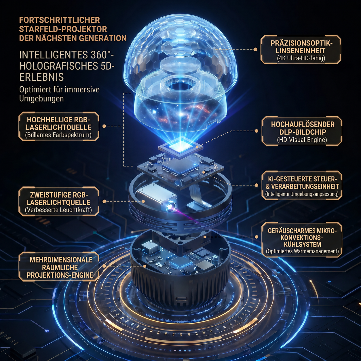 Offizieller Shop | 🎁🎁 SCNDR® 360° Smarter holografischer Sternenhimmel‑Projektor (HD Smart Dynamic 5D)